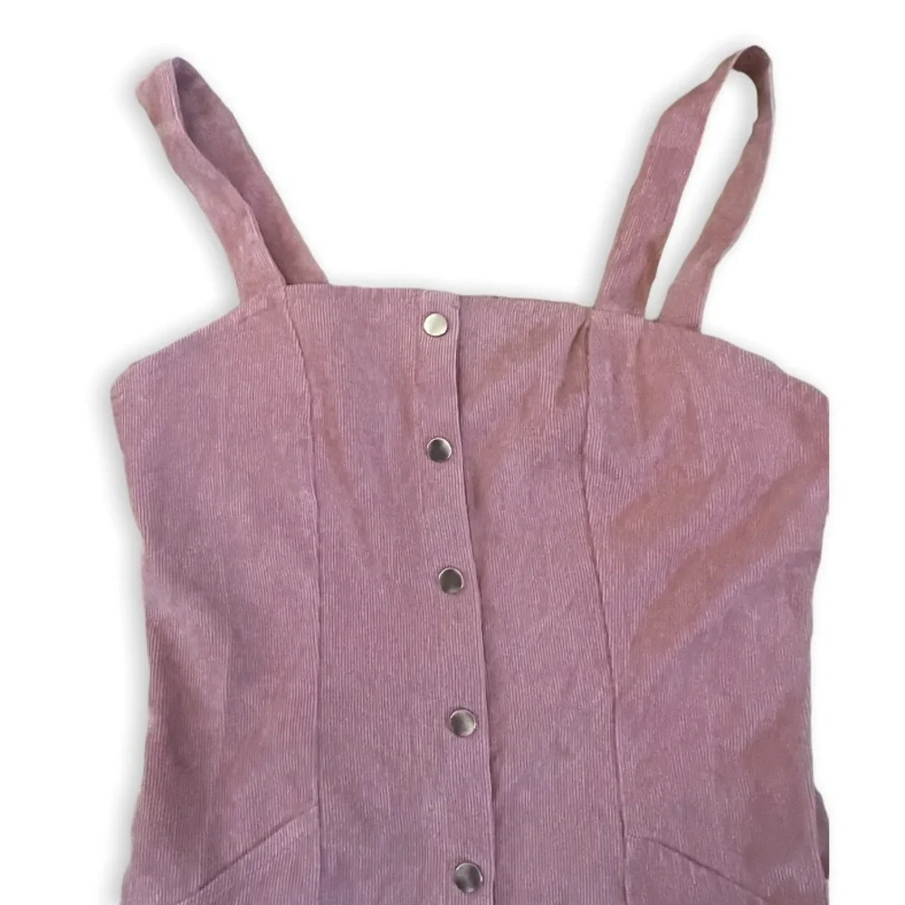 HESPERUS Blush Pink Corduroy Button Through Cord Pinafore Dress Medium - Picture 11 of 17